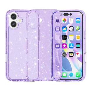 For iPhone 17 Shockproof Terminator Glitter Powder Phone Case(Purple)