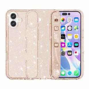 For iPhone 17 Shockproof Terminator Glitter Powder Phone Case(Gold)