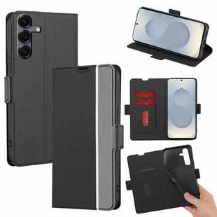 For Samsung Galaxy S25 5G Twill Texture Side Button Leather Phone Case(Black)