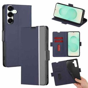 For Samsung Galaxy S25+ 5G Twill Texture Side Button Leather Phone Case(Blue)