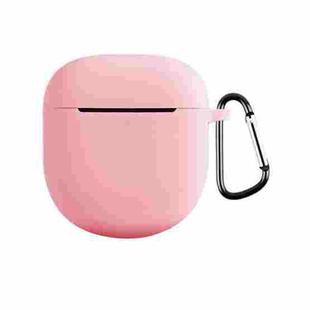 For Bose QuietComfort Earbuds II Solid Color Silicone Earphone Protective Case with Hook(Pink)