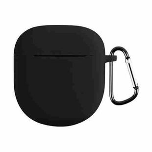 For Bose QuietComfort Earbuds II Solid Color Silicone Earphone Protective Case with Hook(Black)