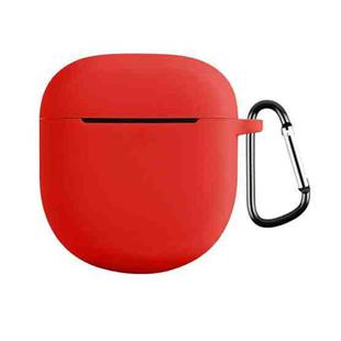 For Bose QuietComfort Earbuds II Solid Color Silicone Earphone Protective Case with Hook(Red)