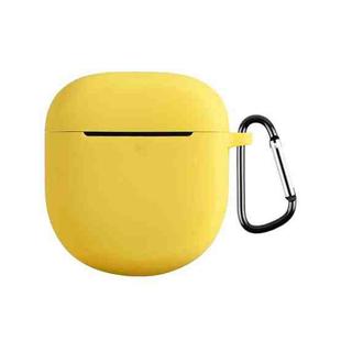 For Bose QuietComfort Earbuds II Solid Color Silicone Earphone Protective Case with Hook(Yellow)
