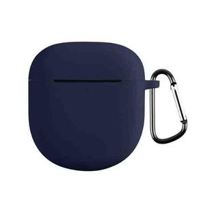 For Bose QuietComfort Earbuds II Solid Color Silicone Earphone Protective Case with Hook(Blue)