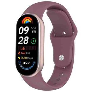 For Xiaomi Smart Band 10 / 9 / 8 Reverse Buckle Silicone Watch Band(Smoke Purple)