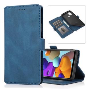 For Samsung Galaxy A21s Retro Magnetic Closing Clasp Horizontal Flip Leather Case with Holder & Card Slots & Photo Frame & Wallet(Navy Blue)