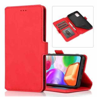 For Samsung Galaxy A41 Retro Magnetic Closing Clasp Horizontal Flip Leather Case with Holder & Card Slots & Photo Frame & Wallet(Red)