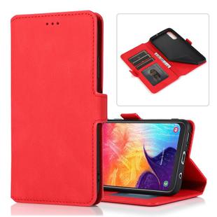 For Samsung Galaxy A50 Retro Magnetic Closing Clasp Horizontal Flip Leather Case with Holder & Card Slots & Photo Frame & Wallet(Red)