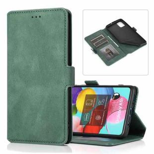 For Samsung Galaxy A51 Retro Magnetic Closing Clasp Horizontal Flip Leather Case with Holder & Card Slots & Photo Frame & Wallet(Dark Green)