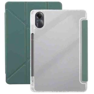 For Redmi Pad SE 11 2025 / Pad 2 Clear Acrylic Deformation Leather Tablet Case(Dark Green)