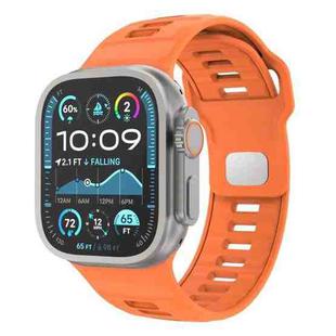 For Apple Watch 46mm / 49mm / 45mm / 44mm Checkered Reverse Buckle Silicone Watch Band(Orange)