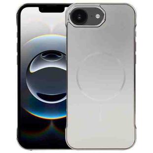 For iPhone 16e Electroplating Frameless Frosted Anti-Glare PC MagSafe Phone Case(Titanium Gray)