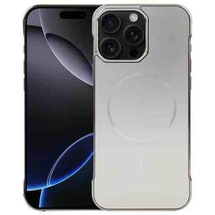 For iPhone 16 Pro Max Electroplating Frameless Frosted Anti-Glare PC MagSafe Phone Case(Titanium Gray)
