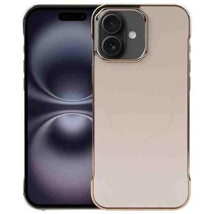 For iPhone 16 Electroplating Frameless Frosted Anti-Glare PC MagSafe Phone Case(Desert Gold)