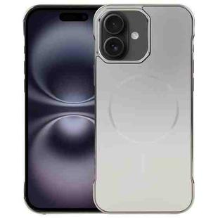For iPhone 16 Electroplating Frameless Frosted Anti-Glare PC MagSafe Phone Case(Titanium Gray)