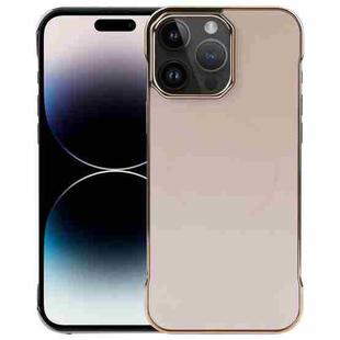 For iPhone 14 Pro Max Electroplating Frameless Frosted Anti-Glare PC MagSafe Phone Case(Desert Gold)