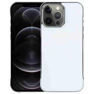 For iPhone 13 Pro Max / 12 Pro Max Electroplating Frameless Frosted Anti-Glare PC MagSafe Phone Case(Silver White)