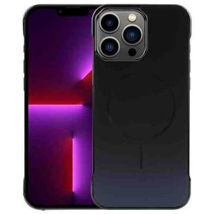 For iPhone 13 Pro Electroplating Frameless Frosted Anti-Glare PC MagSafe Phone Case(Black)