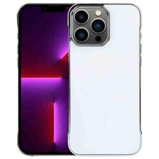 For iPhone 13 Pro Electroplating Frameless Frosted Anti-Glare PC MagSafe Phone Case(Silver White)