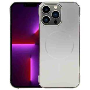 For iPhone 13 Pro Electroplating Frameless Frosted Anti-Glare PC MagSafe Phone Case(Titanium Gray)