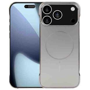 For iPhone 17 Pro Max Electroplating Frameless Frosted Anti-Glare PC MagSafe Phone Case(Titanium Gray)