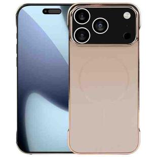 For iPhone 17 Pro Electroplating Frameless Frosted Anti-Glare PC MagSafe Phone Case(Desert Gold)