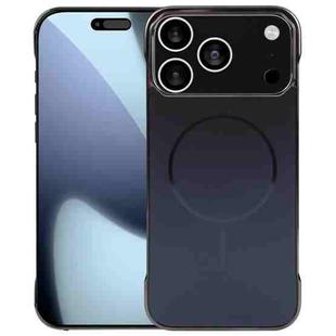 For iPhone 17 Pro Electroplating Frameless Frosted Anti-Glare PC MagSafe Phone Case(Black)