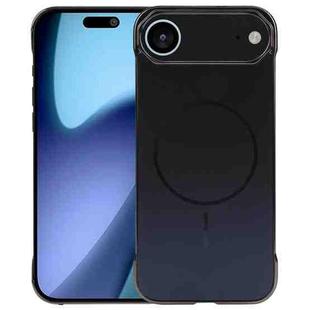 For iPhone 17 Air Electroplating Frameless Frosted Anti-Glare PC MagSafe Phone Case(Black)