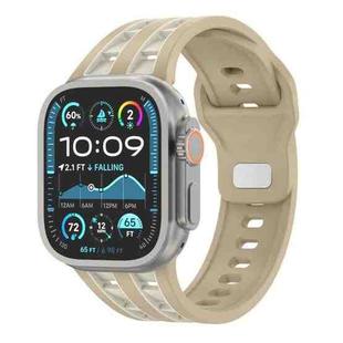 For Apple Watch 46mm / 49mm / 45mm / 44mm Dual-row Breathable Silicone Watch Band(Stone Starlight)