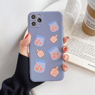 For iPhone 11 Cartoon Pattern Protective Case(Gray)