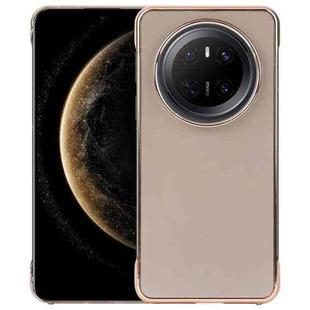 For Huawei Mate 70 Electroplating Frameless Frosted Anti-Glare PC MagSafe Phone Case(Desert Gold)
