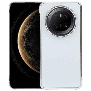 For Huawei Mate 70 Electroplating Frameless Frosted Anti-Glare PC MagSafe Phone Case(Silver White)