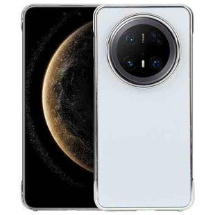 For Huawei Mate 70 Pro Electroplating Frameless Frosted Anti-Glare PC MagSafe Phone Case(Silver White)