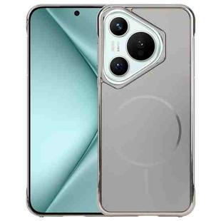 For Huawei Pura 70 Electroplating Frameless Frosted Anti-Glare PC MagSafe Phone Case(Titanium Gray)