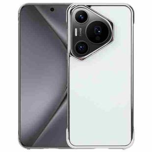For Huawei Pura 70 Pro / 70 Pro+ Electroplating Frameless Frosted Anti-Glare PC MagSafe Phone Case(Silver White)