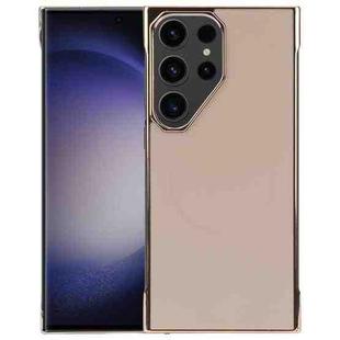 For Samsung Galaxy S23 Ultra 5G Electroplating Frameless Frosted Anti-Glare PC MagSafe Phone Case(Desert Gold)