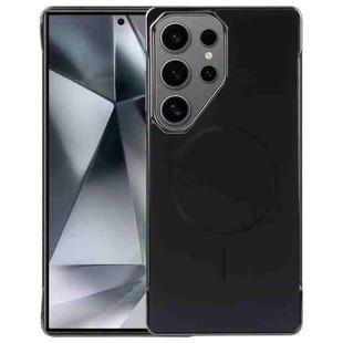 For Samsung Galaxy S25 Ultra 5G Electroplating Frameless Frosted Anti-Glare PC MagSafe Phone Case(Black)