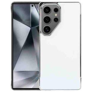 For Samsung Galaxy S25 Ultra 5G Electroplating Frameless Frosted Anti-Glare PC MagSafe Phone Case(Silver White)