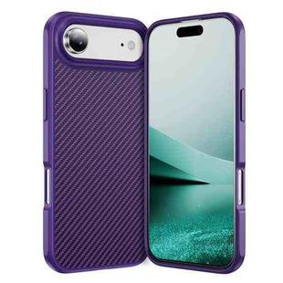 For iPhone 17 Air Carbon Fiber Texture Skin-feel Acrylic TPU Phone Case(Purple)