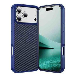 For iPhone 17 Pro Carbon Fiber Texture Skin-feel Acrylic TPU Phone Case(Blue)