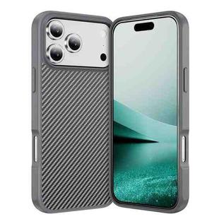 For iPhone 17 Pro Carbon Fiber Texture Skin-feel Acrylic TPU Phone Case(Grey)