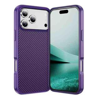 For iPhone 17 Pro Carbon Fiber Texture Skin-feel Acrylic TPU Phone Case(Purple)