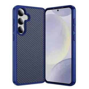 For Samsung Galaxy S24+ 5G Carbon Fiber Texture Skin-feel Acrylic TPU Phone Case(Blue)