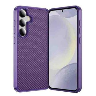 For Samsung Galaxy S24+ 5G Carbon Fiber Texture Skin-feel Acrylic TPU Phone Case(Purple)
