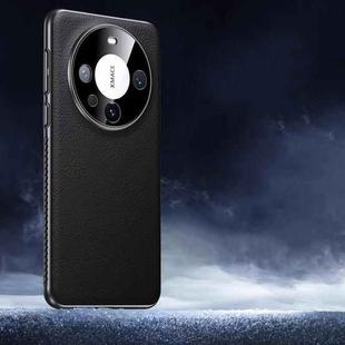 For Huawei Mate 60 Pro / 60 Pro+ Soft Armor Cooling Plain Leather Hybrid PC Phone Case(Black)