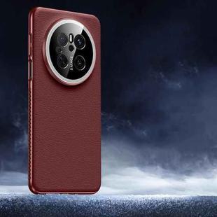 For Huawei Mate 70 Soft Armor Cooling Plain Leather Hybrid PC Phone Case(Red)