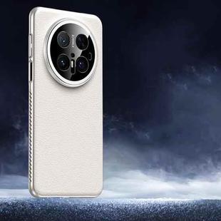 For Huawei Mate 70 Pro / 70 Pro+ Soft Armor Cooling Plain Leather Hybrid PC Phone Case(White)