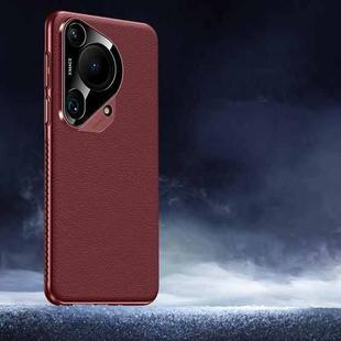 For Huawei Pura 70 Ultra Soft Armor Cooling Plain Leather Hybrid PC Phone Case(Red)