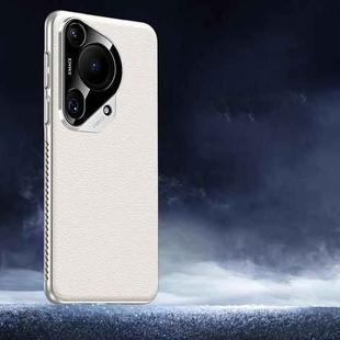 For Huawei Pura 70 Ultra Soft Armor Cooling Plain Leather Hybrid PC Phone Case(White)